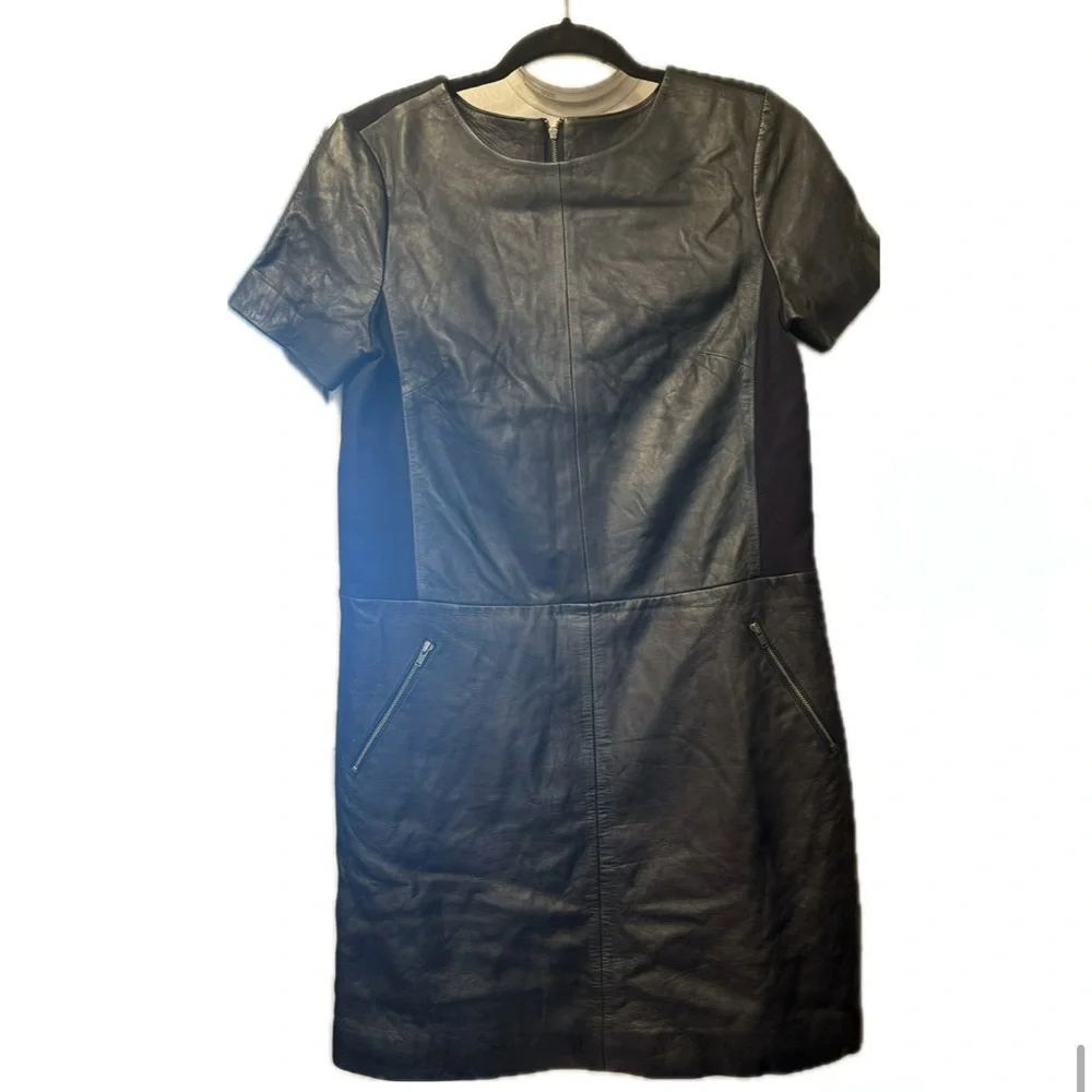 Halogen Black Leather Mini Dress - Picture 1 of 5